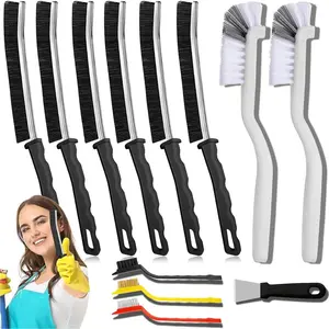12 Pack Cleaning Brush Set - Hard Bristle Gap Cleaning Tool for Window Tracks, Grout, Bathroom Corners, Deep Cleaning for Kitchen Sink, Sliding Door Tracks & Tight Spaces
