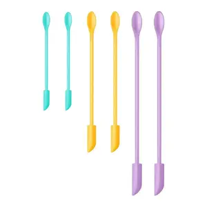 6-Piece Silicone Spatula Set Mini Kitchen & Beauty Scrapers Heat-Resistant Food Grade Tools for Cooking Baking Jars & Lotion Bottles Non-Stick Kitchen Utensils in Vibrant Colors