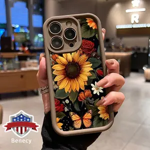 Garden Symphony Pattern Case for iPhone 15 16 14 Pro Max 13 12 11 XR XS Plus E Soft TPU Bumper Drop Protection Rugged Durable Back Cover for Girl