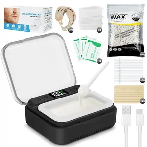 Coobiiya Nose Wax Kit for Men & Women 100g Wax 70 Applicators with LED Display & USB Heating Portable Pocket-Size Hair Removal Kit for Nose & Ear - Home Waxing