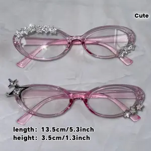 Y2K Millennium Retro Cute Pink Non-Prescription Glasses 13.5cm Length 3.5cm Height Perfect for Street Photography