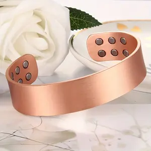 Adjustable Copper Magnetic Therapy Bracelet – Pain Relief & Arthritis Support – Lightweight Healing Energy Bangle for Men & Women