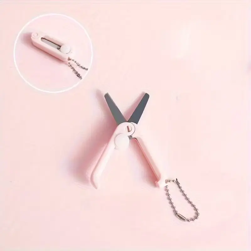 Creative Mini Portable Folding Scissors, Stainless Steel Compact Design, Ideal for Art Projects, Office, School & Classroom Supplies, Fun Metal Construction