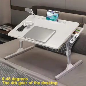 Laptop Bed Tray Table, Height Angle Adjustable Laptop Bed Stand, Portable Lap Desk with Foldable Legs, Foldable Lap Tablet Table for Sofa Couch