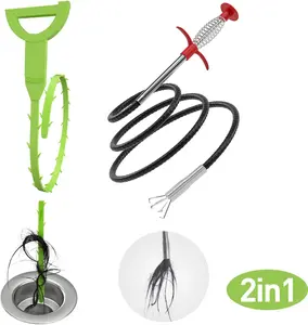 (DON'T MISS OUT) Flexible Grabber Claw Pick Up Reacher Tool (Drain Clog Remove Tool), With 4 Claws Bendable Hose Pickup Reaching Assist Tool for Litter Pick, Home and Kitchen Sink, Drains, Toilet (35.4 inch)
