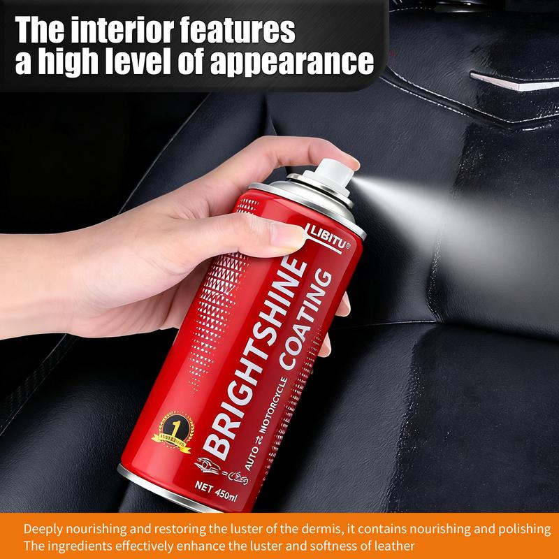 LIBITU Car Interior Protectant Spray 450ML Ultra-Protect Dashboard Wax Restore Shine Brazilian Carnauba Formula Waterproof Shield