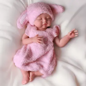 BABESIDE Slicone Baby Doll Lifelike Reborn Baby Dolls - 16 Inch (Weight 4 Lb) Full Platinum Silicone Reborn Baby Doll Slicone Full Body Anatomically Correct Sleeping Baby Girl with Gift Box