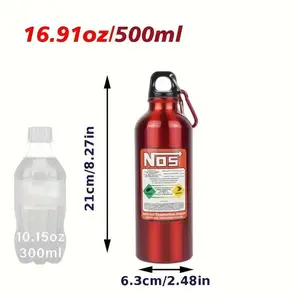 JDM Single Lay Aluminum 500ml NOS Bottle Styling Car Insulation Cup Kettle Travel Sports Style Bottle Water Cup