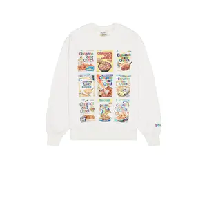 Stay Cool x Cinnamon Toast Crunch Nostalgia Box Grid Crewneck in Heather Grey Unisex