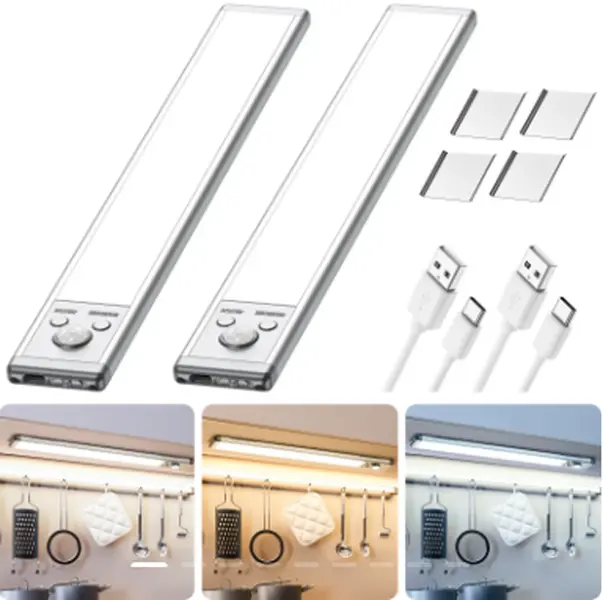 Tuffenough Under Cabinet Lights,Motion Sensor Night Light Indoor,1500mAh USB Rechargeable Light,Magnetic Installation Dimmable Lights for Kitchen,Wardrobe,Pantry, Closet,Bathroom,Stairs,Sink Cabinet,Garage,#Deals for You Days