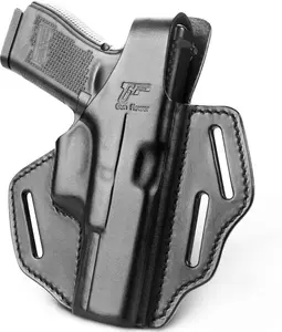 OWB Thumb Leather Break Holster for Glock 19 Gen 3-5 Glock 19X/44/45 Glock 23/32 Gen 3-4, Right Hand