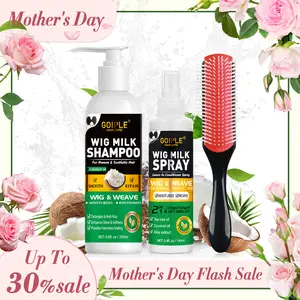 【Mother's Day 】Wig Shampoo for Synthetic Wigs & Wig Milk Spray for Synthetic Hair, Detangle and Anti-Frizz Conditioner Haircare Cleansing Cleanser