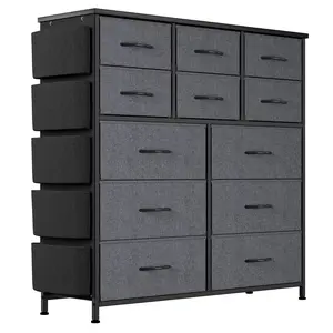 【GARVEE】Dresser for Bedroom With 12 Drawer,Clothes Dresser With Side Pockets and Hooks,Chest of Drawers,Tall Closet Dresser for Closet, Living Room, Hallway