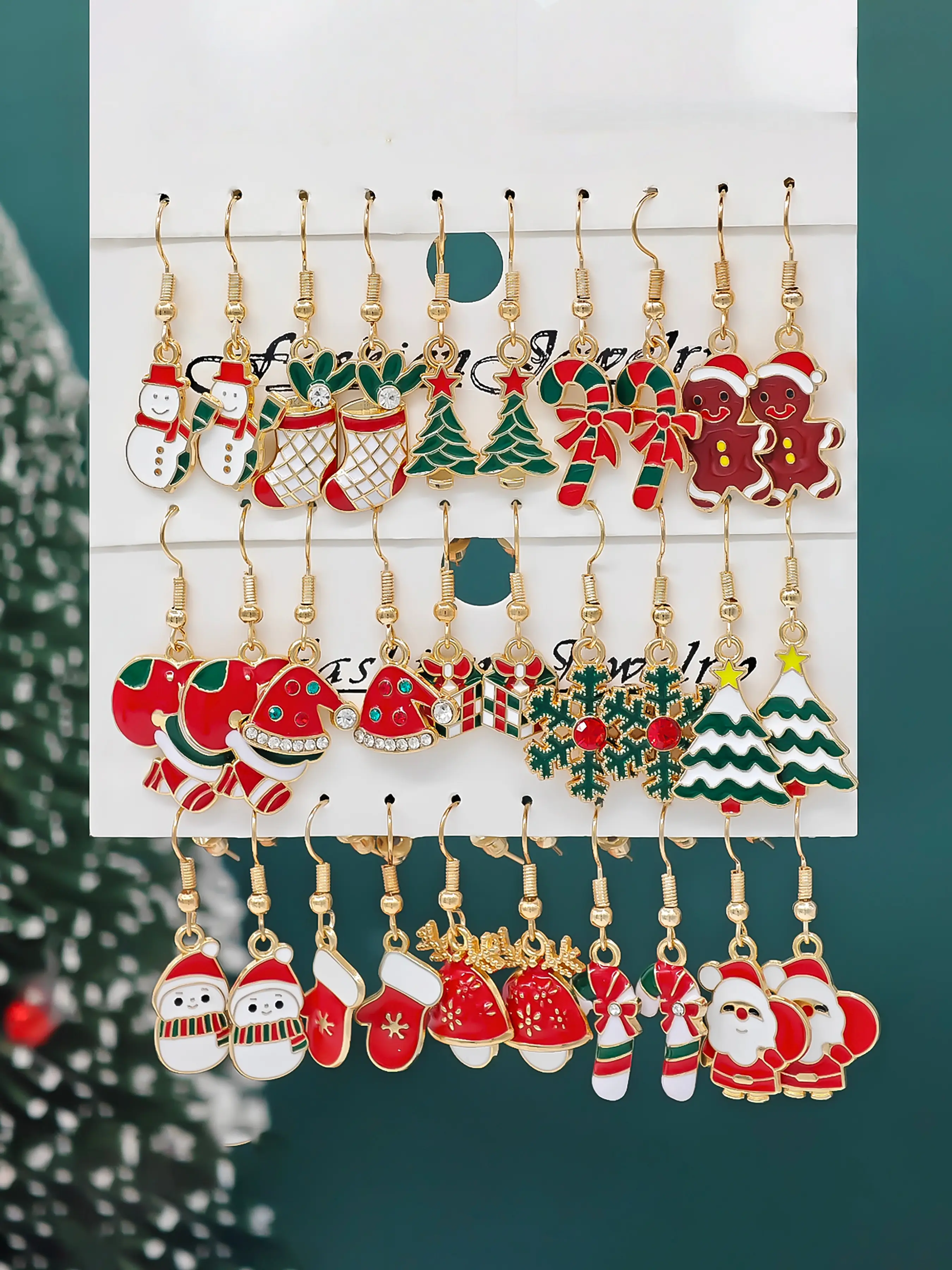 30pcs Christmas Cute Earrings Set for Holiday Gifts, Festive Jewelry Collection, Perfect Xmas Present Idea, Stylish Ear Accessories