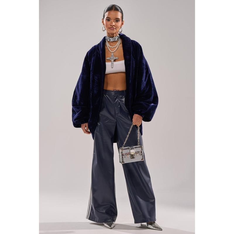 LOLA COCOON COAT IN VELVET