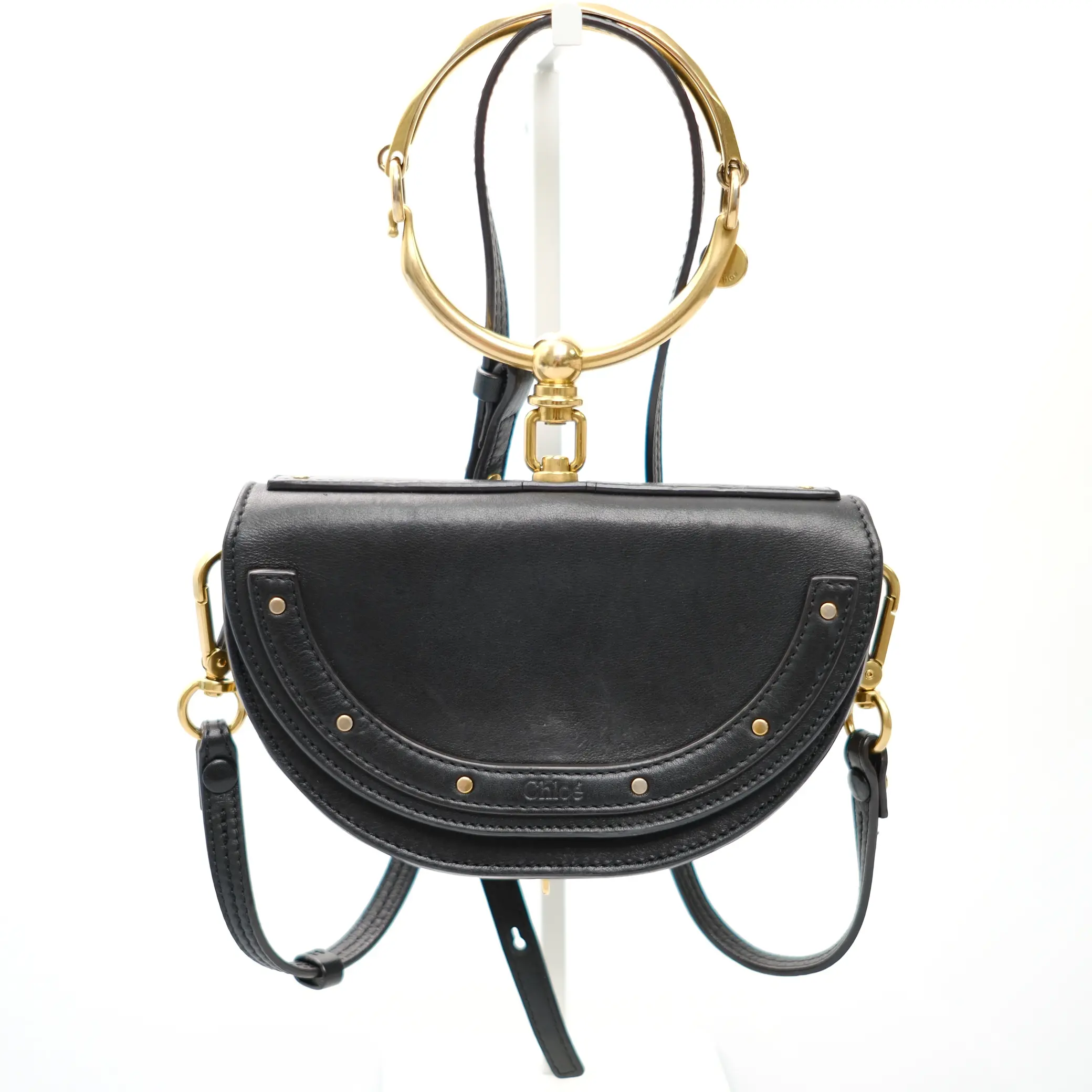 Pre-owned Chloé Marcie Mini Black Calfskin Crossbody Bag