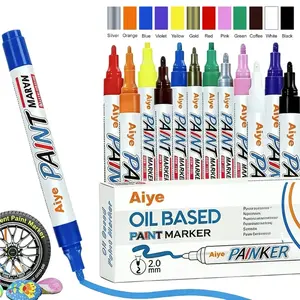 12-Color Tire Marker Pen - Permanent Oil-Based Marker for Rims, Waterproof, Fast-Drying, Long-Lasting Paint Marker for Tires, Glass, Rock & DIY Art, Trendy Car Accessories Gift for Men & Car Lovers