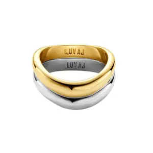 Two Tone Wave Ring Set