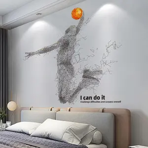 Basketball Player Wall Stickers 's Bedroom Living Room Decal Detachable DIY  Wall Decal Art murals Wall Stickers Boys  Room Stickers Decoration (Basketball A)