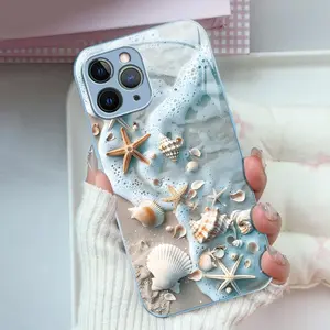 Seashell & Starfish Smartphone Casing - Shockproof Glossy Cellphone Case, Summer Beach Vibe Accessory for iPhone 11 Pro Max with Protection