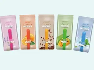 Chewable Breather Therapeutic Essential Oil Treatment for Stress Management & Cognitive Focus in Citrus Mint & Cool Mint Supports Healthy Lifestyle & Optimum Fitness Performance