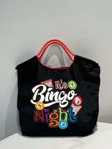 Fashionable Bingo Night Print Ball Pattern Bag, Large Capacity Lightweight Shoulder Bag, Women's Handbag, Crossbody Bag, Tote Bag