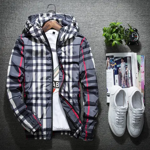 Fashionable men's wear, trendy men's casual jacket, line pattern, colorful checkered long-sleeved coat, fashionable top