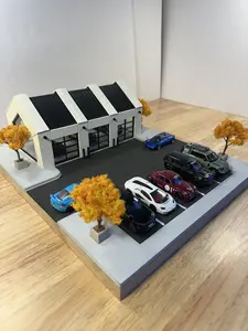 Hot Wheels Diorama - 1:64 3-Car Garage - White
