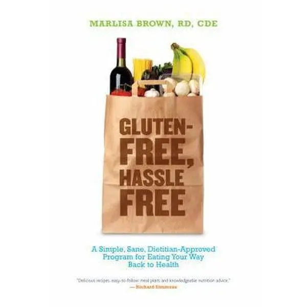 Used "Gluten-Free, Hassle-Free" Eating Guide Book by Marlisa Brown - Soft Cover, Dining Out Cards, 3 Meal Plans, 2009 Edition, 386 Pages, 1.5 lbs, Demos Medical Publishing, 1.5 Pounds