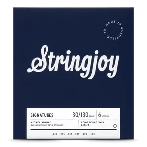 Stringjoy 30-130 Long Scale 6 String Light Gauge Signatures - Nickel Wound Bass Guitar Strings