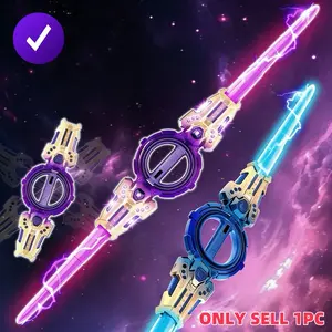 Rotating Dual-Blade Light Saber, Extendable Rotating Blade, Seven Color Lights, Cool Laser Sword, Indoor Outdoor Toy, Birthday Gift, Retractable Lightsaber, Light Up Saber, Led Saber, USB Rechargeable Lightsaber