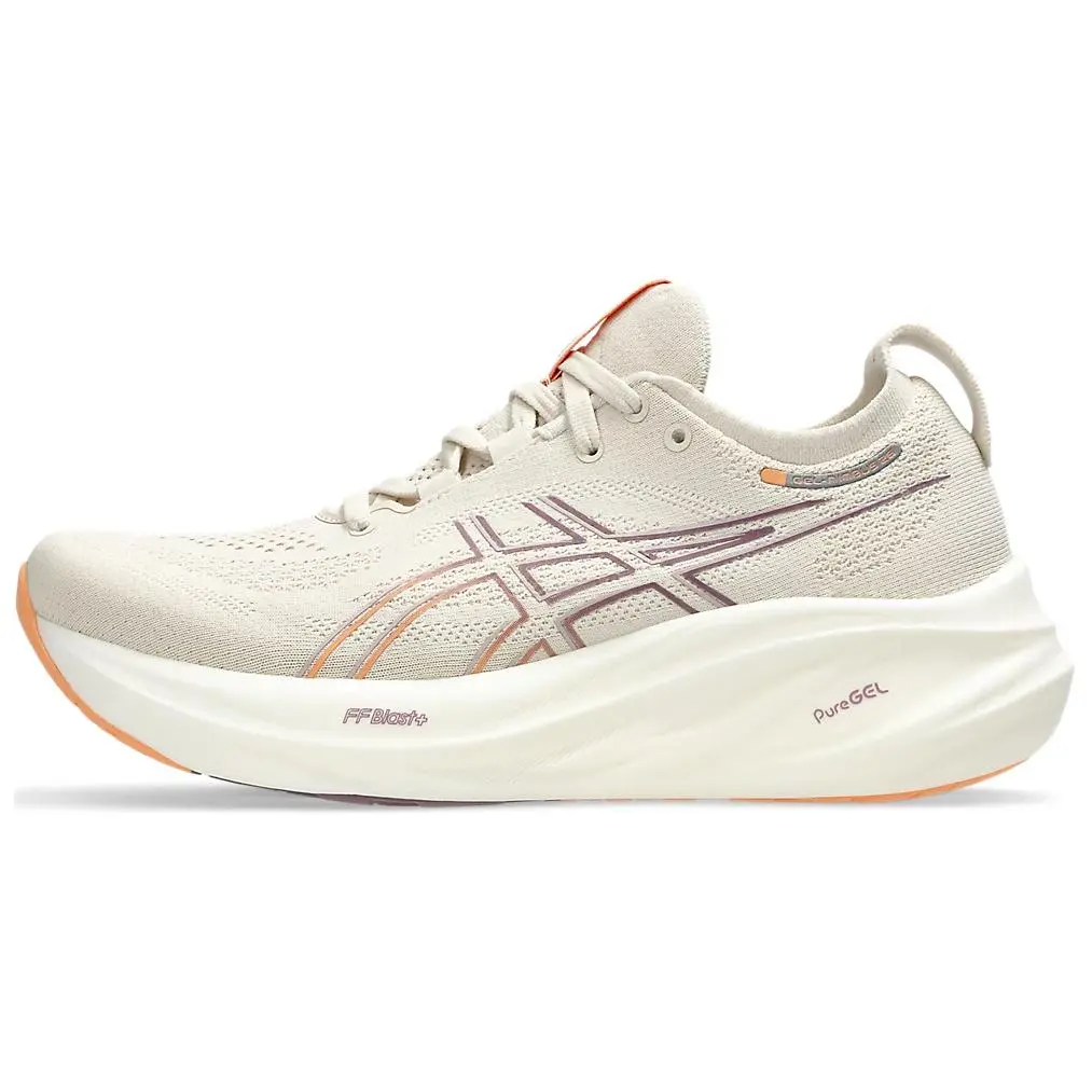 ASICS GEL Nimbus 26 Oatmeal Faded Orange Cushioned Breathable Low Top Running Shoes Women's 1012B601-250