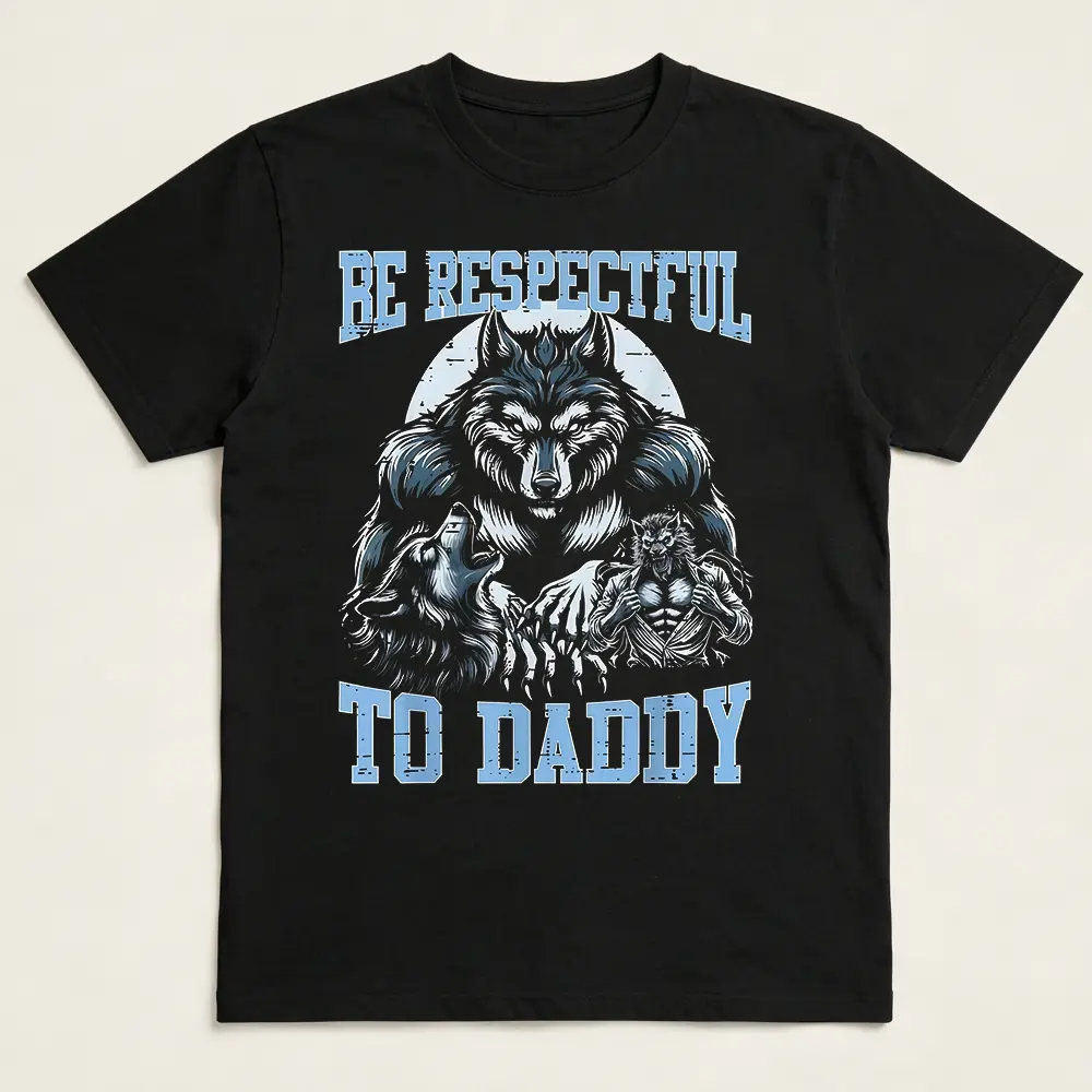 Men's Graphic T-Shirt with Alpha Wolf Meme Print, Casual Streetwear Top in Soft 100% Cotton with a Seamless Design, Graphic T Shirts
