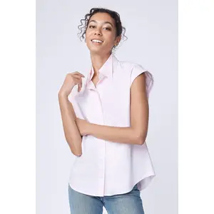 Candice Double Collar Shirt Pink Oxford
