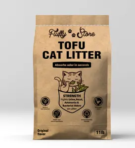 Fluffy Paws Store Tofu Cat Litter - 4 in 1 Mixed Clumping, Odor Control, Dust Free, Flushable Litter