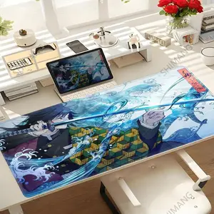 Demon Slayer: Kimetsu No Yaiba Tanjiro Anime Mouse Pad, 80×30cm Non-Slip Lock Edge Rubber Desk Mat, Gaming Keyboard Pad for PC, Gamer, Office & Home