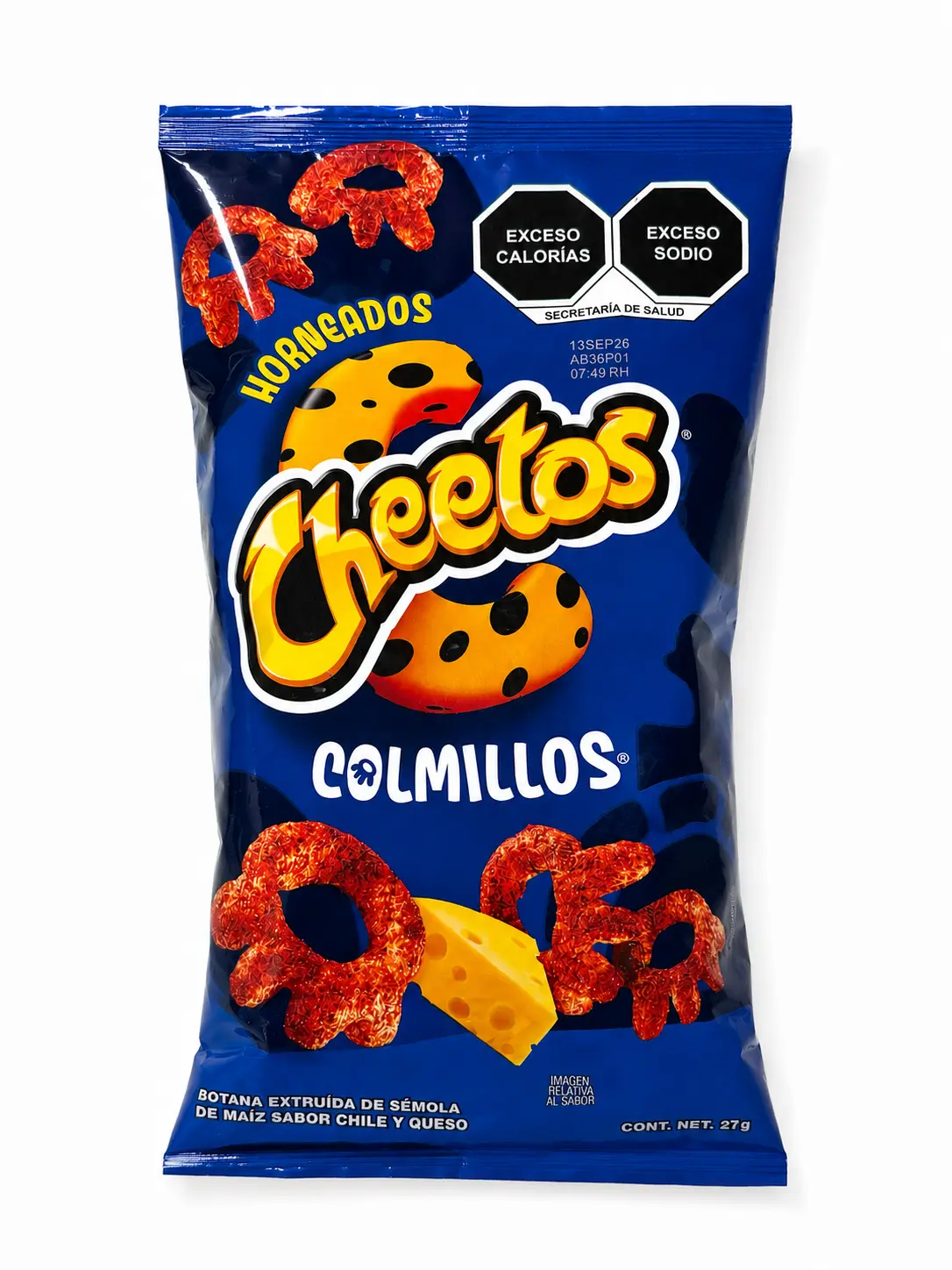 Cheetos Colmillos Baked Cheese & Chili Flavored Corn Snack, 27 g (0.95 oz) – Imported from Mexico