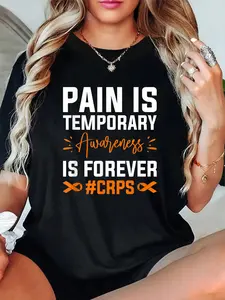 Unisex 100% Cotton Adult T-Shirt - RSD CRPS Awareness Ribbon Support - Vintage Graphic Tee, Relaxed Fit, Gift Idea for Her