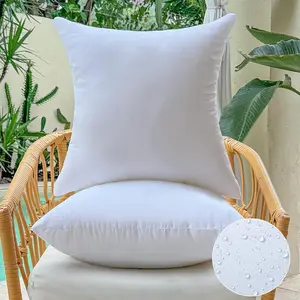 24 x 24 Outdoor Pillow Insert Set of 2 Square Throw Pillow Inserts  for Couch Porch Outside Patio Furniture Decorative Pillows Large White Sofa Cushion Stuffer