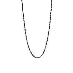 Blackened Silver Simple Cable Chain Necklace