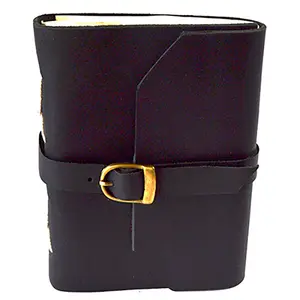 Black Leather Journal with Buckle – 4 1/2″ x 6 1/2″, 240 Unlined Pages