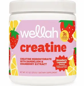 Wellah Creatine for Women - Creatine Monohydrate with Dandelion & Cranberry Extract (50 Servings, Strawberry Lemonade)