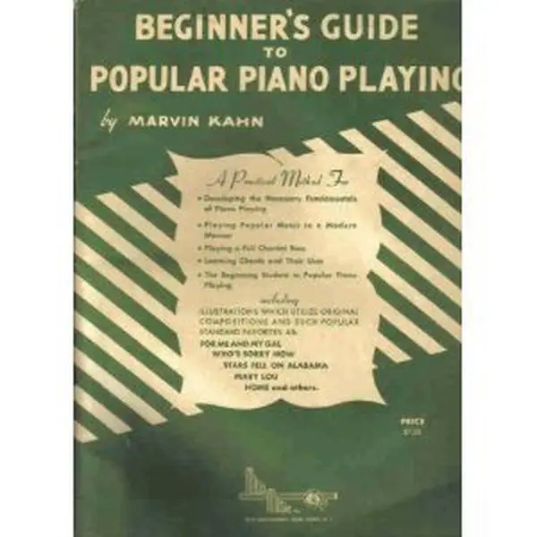 USED Book - BEGINNER'S GUIDE TO POPULAR PIANO PLAYING by Marvin Kahn (Paperback)