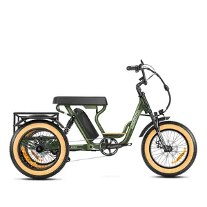 ADDMOTOR Electric Tricycle for Adults, 750W 85Miles SOLETRI Electric Trike, 48V 20AH Etrike, Full Suspension 20'' Fat Tire Ebike, 3 Wheel Electric Bike, Rear Motor Differential, Banana Seat