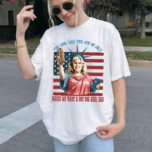 You Look Like The 4th Of July Makes Me Want A Hot Dog Real Bad  Shirt, Funny 4th Of July Gift Shirt Hoodie Sweatshirt