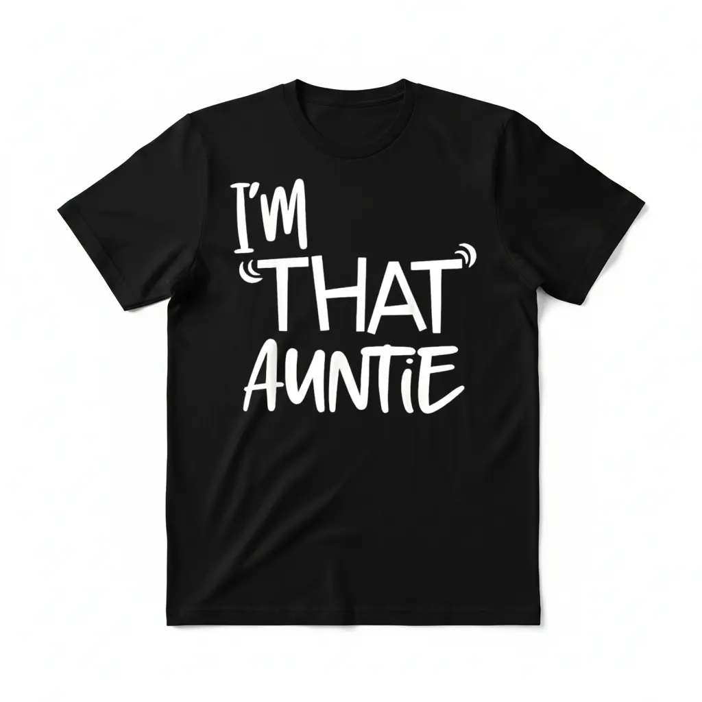 100% Cotton I'm That Auntie Funny Best Aunt Tee T-Shirt Women's Summer Plus Size Classic Soft Crew Neck Graphic Top