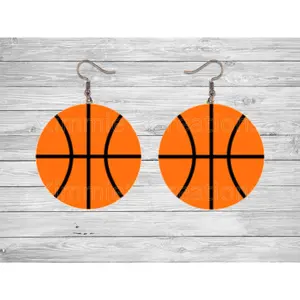 Basketball Round Earrings