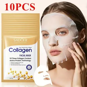 This 10-pack of collagen masks is suitable for all skin types. It's a daily skincare mask that leaves skin feeling hydrated and non-sticky. It deeply moisturizes, hydrates, and enhances radiance. Suitable for use both morning and night. Hydrating