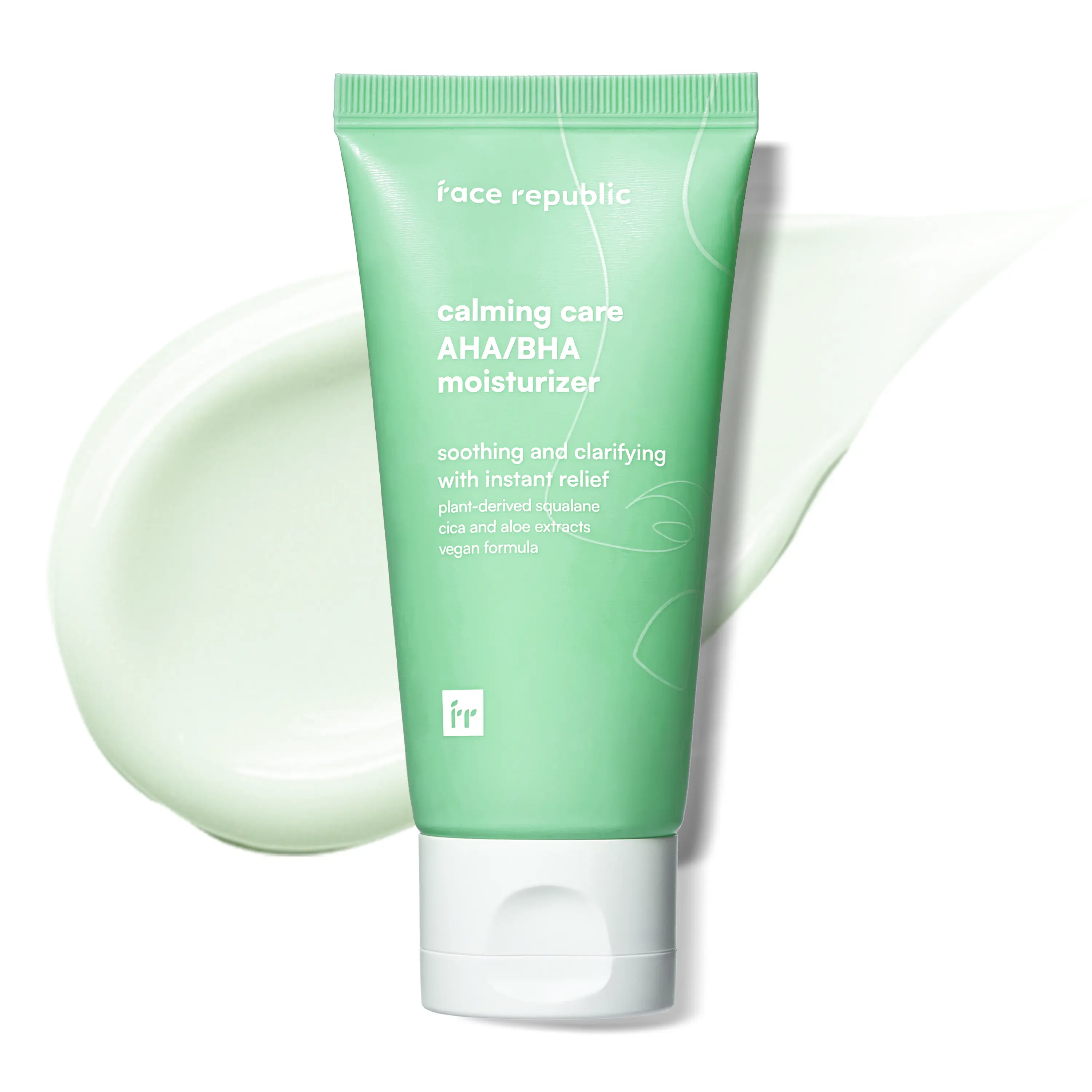 [Official Face Republic Partner] Calming Care AHA/BHA Moisturizer 50ml 1.69 fl oz | Soothing Gel Cream | Lightweight | Clarifying & Moisturizing | Squalane, Cica, Aloe | For oily, irritated skin | Vegan Korean Skincare