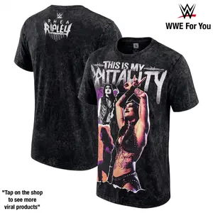 Rhea Ripley Photo Collage Graphic Tee Men Top Shirt Wash 230gsm Cotton – Showcasing Her Dominant Career, Nightmare Era Rise, Brutal Strength, Championship Reigns, Judgment Day Power & Fearless Main Event Legacy in WWE